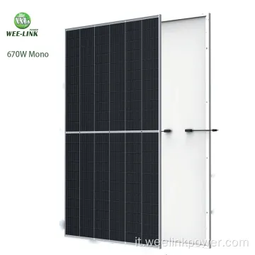 670W Mono Pannello solare Mono Potenza High Power 210mm Home Usa Sistema di accumulo di energia solare